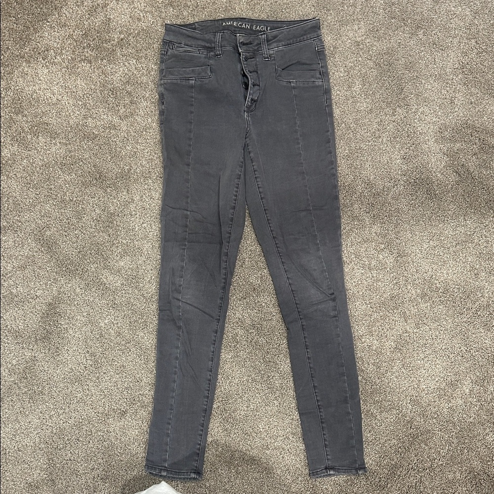 American Eagle Outfitters Women's Charcoal Skinny Jeans
